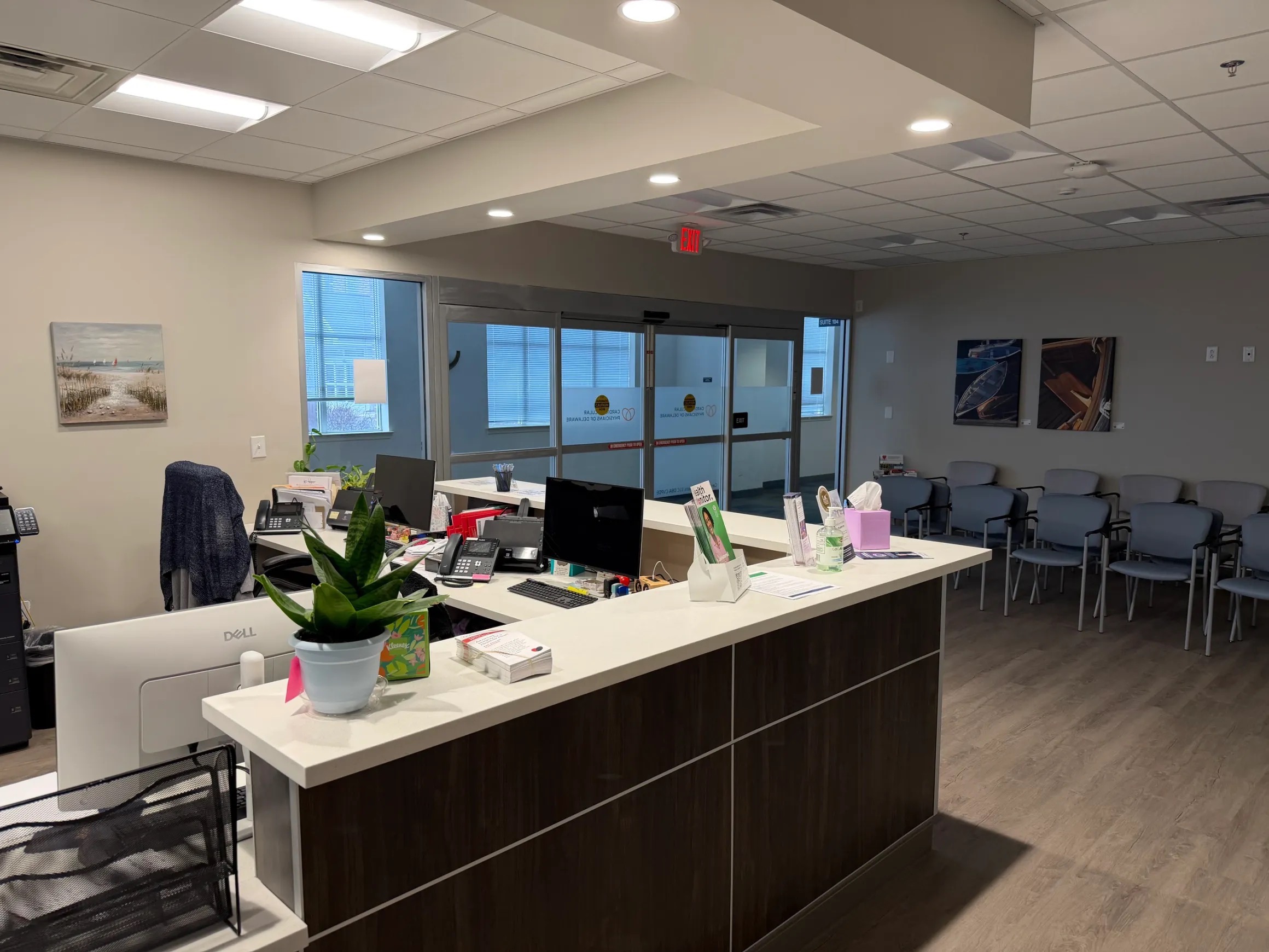 Medical office reception and waiting area
